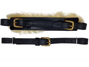 Hackamore straps  Fur black/brass