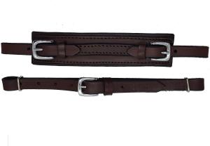 Hackamore straps  Neoprene brown/steel